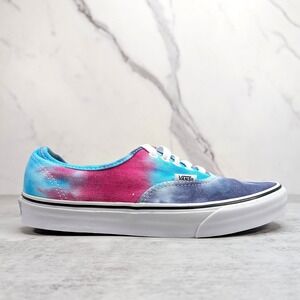 Vans Authentic Tie Dye Low Top Sneakers Mens 7 Womens 8.5 Blue Pink Purple